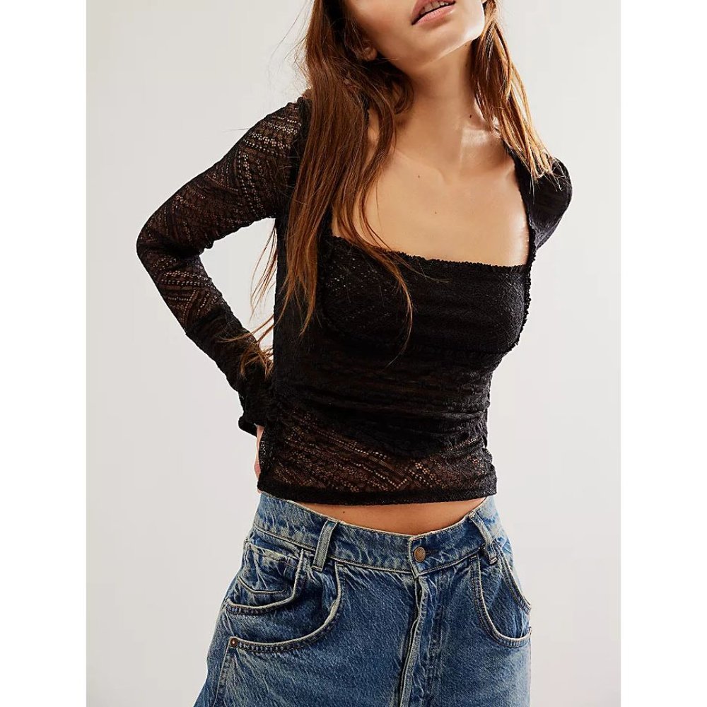 🌙FREE PEOPLE My Party Top / Black🌙 - Picture 4 of 15